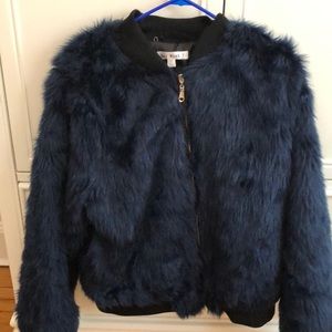 black fur coat